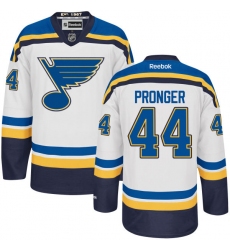 Men's Reebok St. Louis Blues #44 Chris Pronger Authentic White Away NHL Jersey