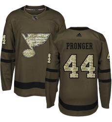 Youth Adidas St. Louis Blues #44 Chris Pronger Authentic Green Salute to Service NHL Jersey