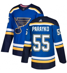 Youth Adidas St. Louis Blues #55 Colton Parayko Authentic Royal Blue Home NHL Jersey
