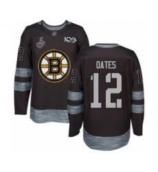 Men's Boston Bruins #12 Adam Oates Authentic Black 1917-2017 100th Anniversary 2019 Stanley Cup Final Bound Hockey Jersey