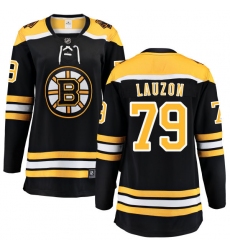 Women's Boston Bruins #79 Jeremy Lauzon Authentic Black Home Fanatics Branded Breakaway NHL Jersey