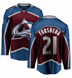 Men's Colorado Avalanche #21 Peter Forsberg Fanatics Branded Maroon Home Breakaway NHL Jersey