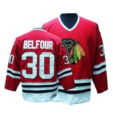 Men's CCM Chicago Blackhawks #30 ED Belfour Authentic Red Throwback NHL Jersey