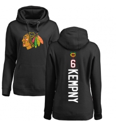 NHL Women's Adidas Chicago Blackhawks #6 Michal Kempny Black Backer Pullover Hoodie