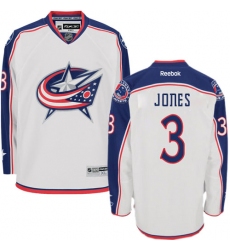 Women's Reebok Columbus Blue Jackets #3 Seth Jones Authentic White Away NHL Jersey