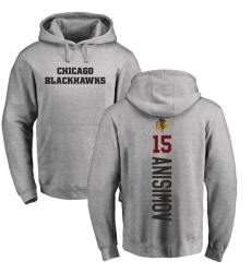 NHL Adidas Chicago Blackhawks #15 Artem Anisimov Ash Backer Pullover Hoodie