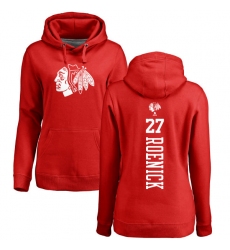 NHL Women's Adidas Chicago Blackhawks #27 Jeremy Roenick Red One Color Backer Pullover Hoodie