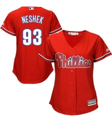 Women's Majestic Philadelphia Phillies #93 Pat Neshek Authentic Red Alternate Cool Base MLB Jersey
