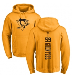 NHL Adidas Pittsburgh Penguins #59 Jake Guentzel Gold One Color Backer Pullover Hoodie