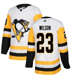 Women's Adidas Pittsburgh Penguins #23 Scott Wilson Authentic White Away NHL Jersey