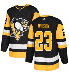 Youth Adidas Pittsburgh Penguins #23 Scott Wilson Authentic Black Home NHL Jersey