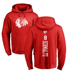 NHL Adidas Chicago Blackhawks #8 Nick Schmaltz Red One Color Backer Pullover Hoodie