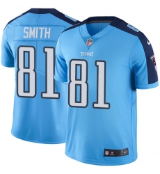 Youth Nike Tennessee Titans #81 Jonnu Smith Limited Light Blue Rush Vapor Untouchable NFL Jersey