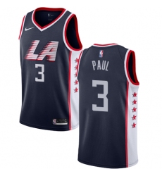 Youth Nike Los Angeles Clippers #3 Chris Paul Swingman Navy Blue NBA Jersey - City Edition