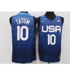 Men's Boston Celtics #10 Jayson Tatum Blue USA Basketball Tokyo Olympics 2021 Jersey
