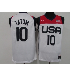 Men's Boston Celtics #10 Jayson Tatum USA Basketball Tokyo Olympics 2021 White Jersey