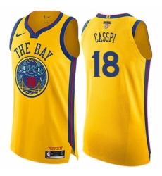 Women's Nike Golden State Warriors #18 Omri Casspi Swingman Gold 2018 NBA Finals Bound NBA Jersey - City Edition