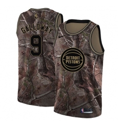 Men's Nike Detroit Pistons #9 Langston Galloway Swingman Camo Realtree Collection NBA Jersey