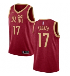 Men's Nike Houston Rockets #17 PJ Tucker Swingman Red NBA Jersey - 2018 19 City Edition
