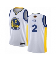 Women's Golden State Warriors #2 Jordan Bell Swingman White 2019 Basketball Finals Bound Basketball Jersey - Association Edition