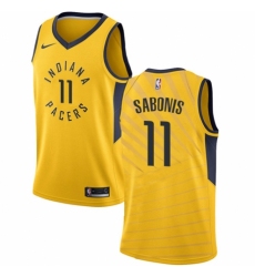 Youth Nike Indiana Pacers #11 Domantas Sabonis Swingman Gold NBA Jersey Statement Edition