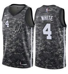 Men's Nike San Antonio Spurs #4 Derrick White Authentic Camo NBA Jersey - City Edition