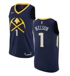 Men's Nike Denver Nuggets #1 Jameer Nelson Authentic Navy Blue NBA Jersey - City Edition