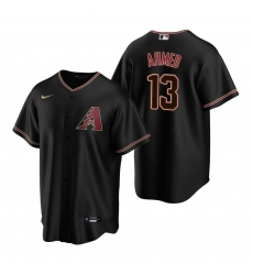 Men's Nike Arizona Diamondbacks #13 Nick Ahmed Black Alternate Stitched Baseball Jersey