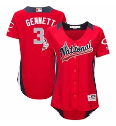 Women's Majestic Cincinnati Reds #3 Scooter Gennett Game Red National League 2018 MLB All-Star MLB Jersey