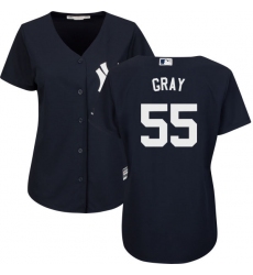 Women's Majestic New York Yankees #55 Sonny Gray Replica Navy Blue Alternate MLB Jersey