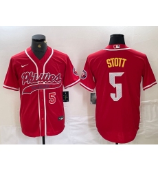 Men's Philadelphia Phillies #5 Bryson Stott Number Red Cool Base Stitched Baseball Jerseys
