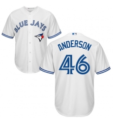Youth Majestic Toronto Blue Jays #46 Brett Anderson Authentic White Home MLB Jersey