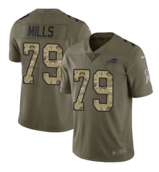 Men's Nike Buffalo Bills #79 Jordan Mills Limited Olive/Camo 2017 Salute to Service NFL Jersey