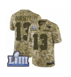 Youth Nike New England Patriots #13 Phillip Dorsett Limited Camo 2018 Salute to Service Super Bowl LIII Bound NFL Jersey