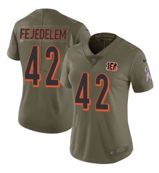 Women's Nike Cincinnati Bengals #42 Clayton Fejedelem Limited Olive 2017 Salute to Service NFL Jersey