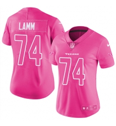 Women's Nike Houston Texans #74 Kendall Lamm Limited Pink Rush Fashion NFL Jersey