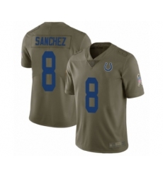 Youth Indianapolis Colts #8 Rigoberto Sanchez Limited Olive 2017 Salute to Service Football Jersey