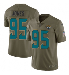 Men's Nike Jacksonville Jaguars #95 Abry Jones Limited Olive 2017 Salute to Service NFL Jersey