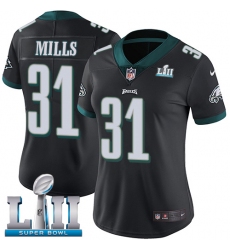 Women's Nike Philadelphia Eagles #31 Jalen Mills Black Alternate Vapor Untouchable Limited Player Super Bowl LII NFL Jersey