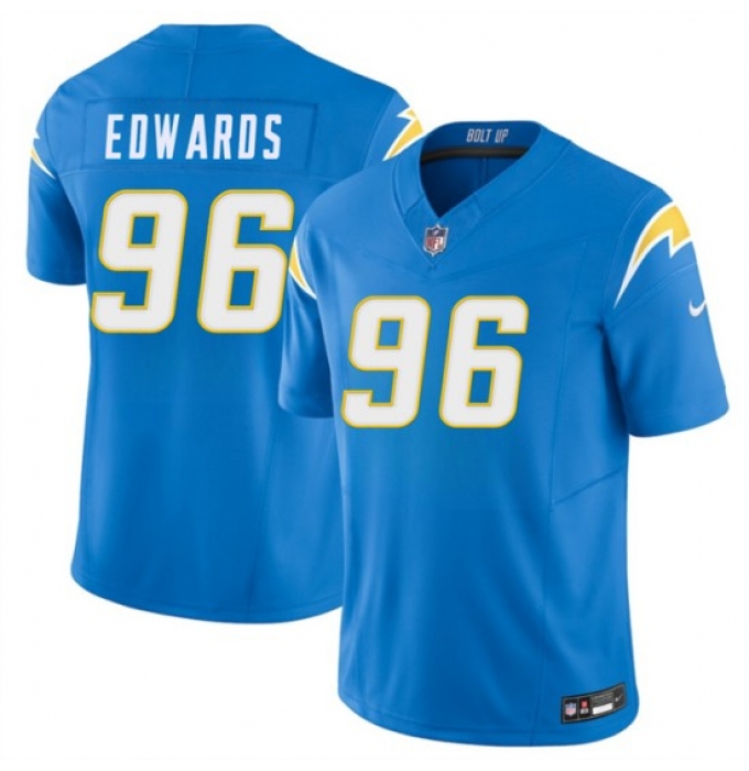 Men's Los Angeles Chargers #96 TeRah Edwards Blue 2026 F.U.S.E. Vapor Limited Football Stitched Jersey