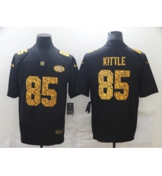 Men's San Francisco 49ers #85 George Kittle Black Nike Leopard Print Limited Jersey