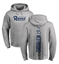 NFL Nike Los Angeles Rams #95 Ethan Westbrooks Ash Backer Pullover Hoodie