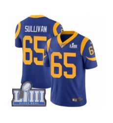 Youth Nike Los Angeles Rams #65 John Sullivan Royal Blue Alternate Vapor Untouchable Limited Player Super Bowl LIII Bound NFL Jersey