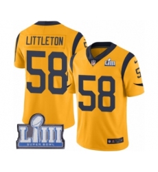 Men's Nike Los Angeles Rams #58 Cory Littleton Limited Gold Rush Vapor Untouchable Super Bowl LIII Bound NFL Jersey