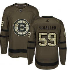 Youth Adidas Boston Bruins #59 Tim Schaller Authentic Green Salute to Service NHL Jersey