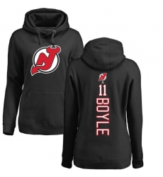 NHL Women's Adidas New Jersey Devils #11 Brian Boyle Black Backer Pullover Hoodie