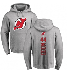 NHL Adidas New Jersey Devils #44 Miles Wood Ash Backer Pullover Hoodie