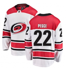 Men's Carolina Hurricanes #22 Brett Pesce Fanatics Branded White Away Breakaway NHL Jersey