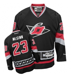 Youth Reebok Carolina Hurricanes #23 Brock McGinn Authentic Black Third NHL Jersey