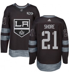 Men's Adidas Los Angeles Kings #21 Nick Shore Authentic Black 1917-2017 100th Anniversary NHL Jersey